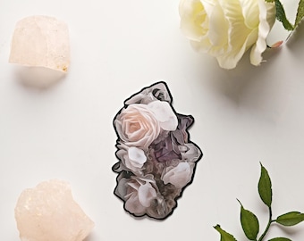 Crystal Art Sticker of Calcite w/ Fluorite Quartz from China