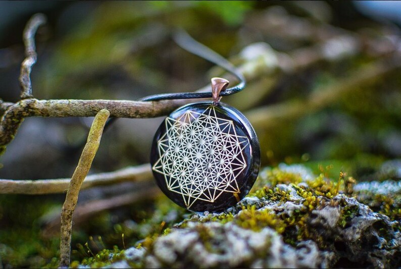64 tetrahedron orgone amulet pendant with quartz crystal Orgonite\u00ae Pendant Protection from EMF RF radiation of cell phone