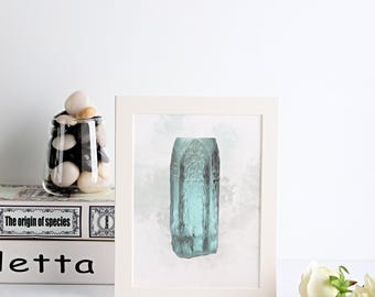 Crystal Art Print of Aquamarine from Medina, Brazil