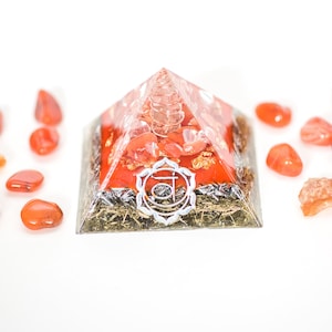 Medium Pyramid Chakra Series with Orange Carnelian, Sacral/Hara Chakra Pryamid