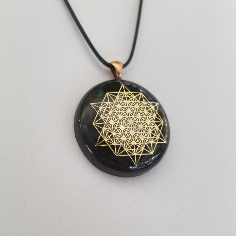 64 tetrahedron orgone amulet pendant with quartz crystal Orgonite\u00ae Pendant Protection from EMF RF radiation of cell phone