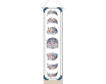 Moon Phase Blume Wanddekoration Banner