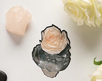 Crystal Art Sticker of Calcite w/ Fluorite Quartz from China