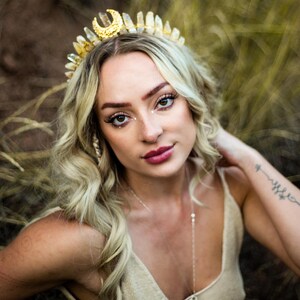 Crystal crown citrine quartz crystal tiara moon goddess