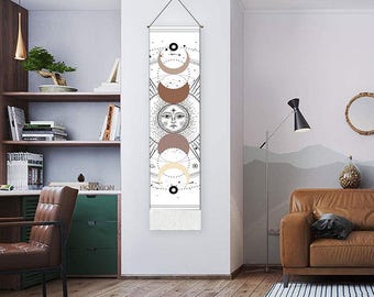 Mondphase Boho Wand Dekor hängenden Banner