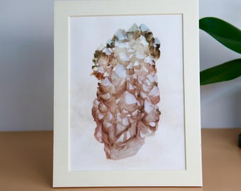 Crystal Art Print of Smokey Elestial Quartz