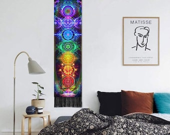 7 chakra sacred geometry wall decor hanging banner