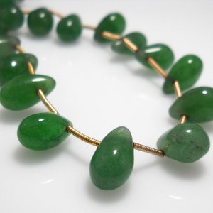 1 Strang Grüne Fluorit Perlen - Form Tropfen Grüne Fluorit Stein Perlen, Natur Grün Fluorit Edelstein Perlen Strang Handmade Beads &quot;