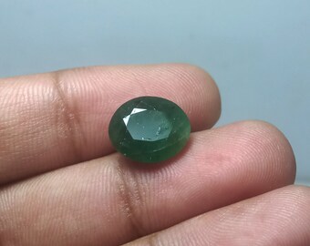 6.10 Carat Ovale Facettes Zambien Émeraude 100% Naturel Émeraude Gemstone Loose Stone Emerald Gemstone Oval Gemmes »