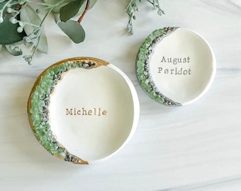 Personalized Name Jewelry Dish / Birthstone Ring Dish / Personalized Wedding Gift / Bridesmaid Gift / Personalized Engagement Gift for Her