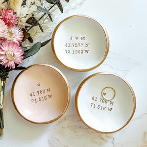 Coordinates Ring Dish / Engagement Gift for Couple / Mrs Ring Dish / Bridesmaids Gift / Wedding Ring Dish / Coordinates Jewelry Dish