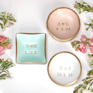 Engagement Gift / Ring Dish / Date and Initials / Jewelry Dish / Wedding Gift / Anniversary Gift / Gift for Her / Personalized Gift image 2