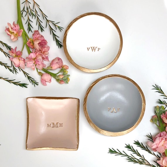 Personalized Ring Dish / Monogram Jewelry Dish / Engagement 