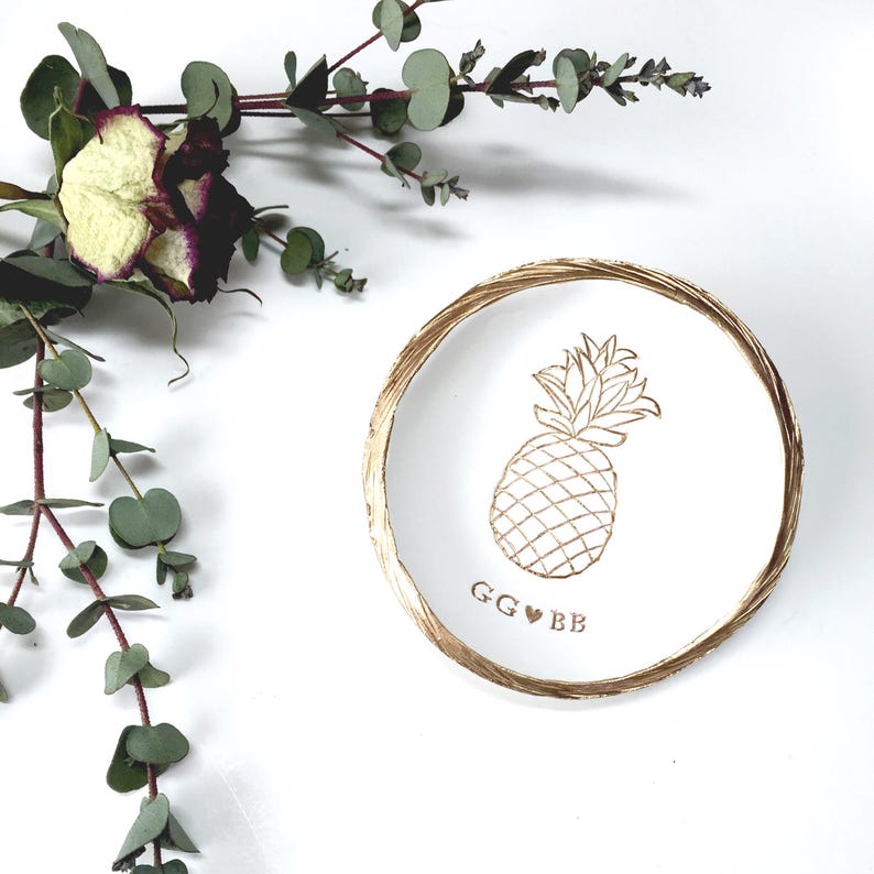 Pineapple Jewelry Dish / Personalized Jewelry Dish / Etsy