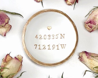 Coordinates Ring Dish / Engagement Gift for Couple / Mrs Ring Dish / Bridesmaids Gift / Wedding Ring Dish / Coordinates Jewelry Dish