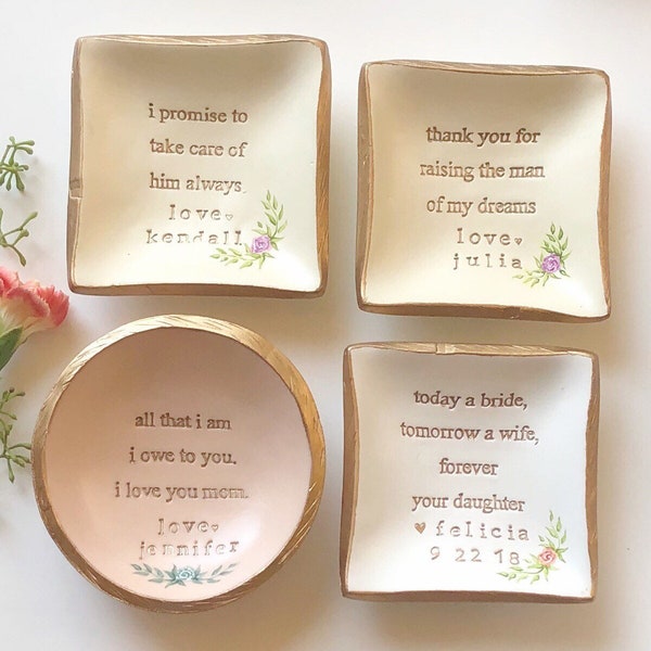 Mother of the Bride Gift / Mother of the Groom Gift / Wedding Gift for Mom / Mother In Law Gift / Personalized Ring Dish / Jewelry Dish