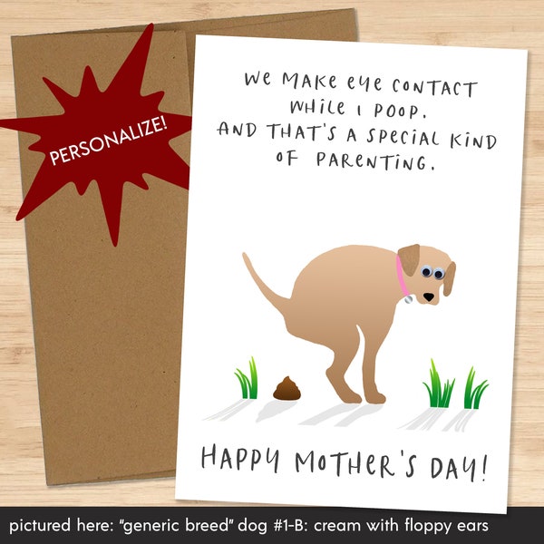 Mother's Day Card from Dog - Dog Mom - Happy Mother's Day - Personalized Mother's Day Card - For Mom - Mother's Day Gift