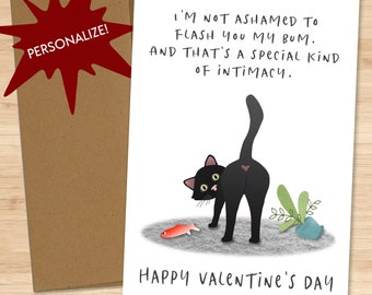 Valentine from the Cat funny - Valentine's Day - Personalized Valentine Card - Valentine's Day Gift - Cat Mom - Cat Dad