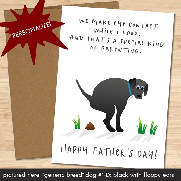 Father's Day Card from the Dog - Dog Dad - Happy Father's Day - Personalized Father's Day Card - For Dad - Father's Day Gift