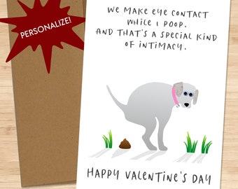 Valentine from the Dog funny - Valentine's Day - Personalized Valentine Card - Valentine's Day Gift - Dog Mom - Dog Dad