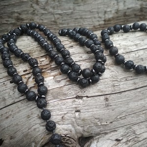 Birthday gift for boyfriend Mens lava necklace volcanic lava stone necklace Black lava rock necklace diffuser healing necklace men