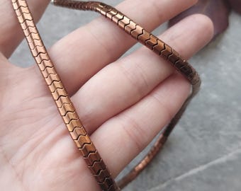 Herren-Kupferkette mit Hämatit, Anti-Angst-Kette, Kupferschmuck für Männer, einzigartige schlichte Kette, Geburtssteinkette für Männer, Geschenk