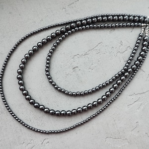 Hematite necklace for men Protection Jewelry for men Anti Anxiety necklace 8/6/4 mm Hematite choker Father day gifts Simple beaded necklace