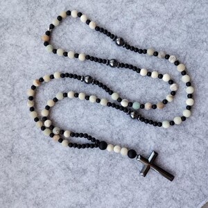 Aquamarine necklace Aquamarine rosary Peace necklace Traditional catholic rosary for men Unique catholic gifts Long distance gift boyfriend