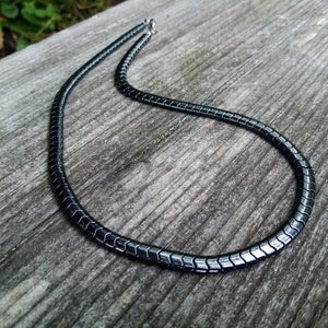 Summer necklace Unisex necklace Mens hematite necklace Anti Anxiety necklace Hematite jewelry for men Men choker Chakra Good luck necklace