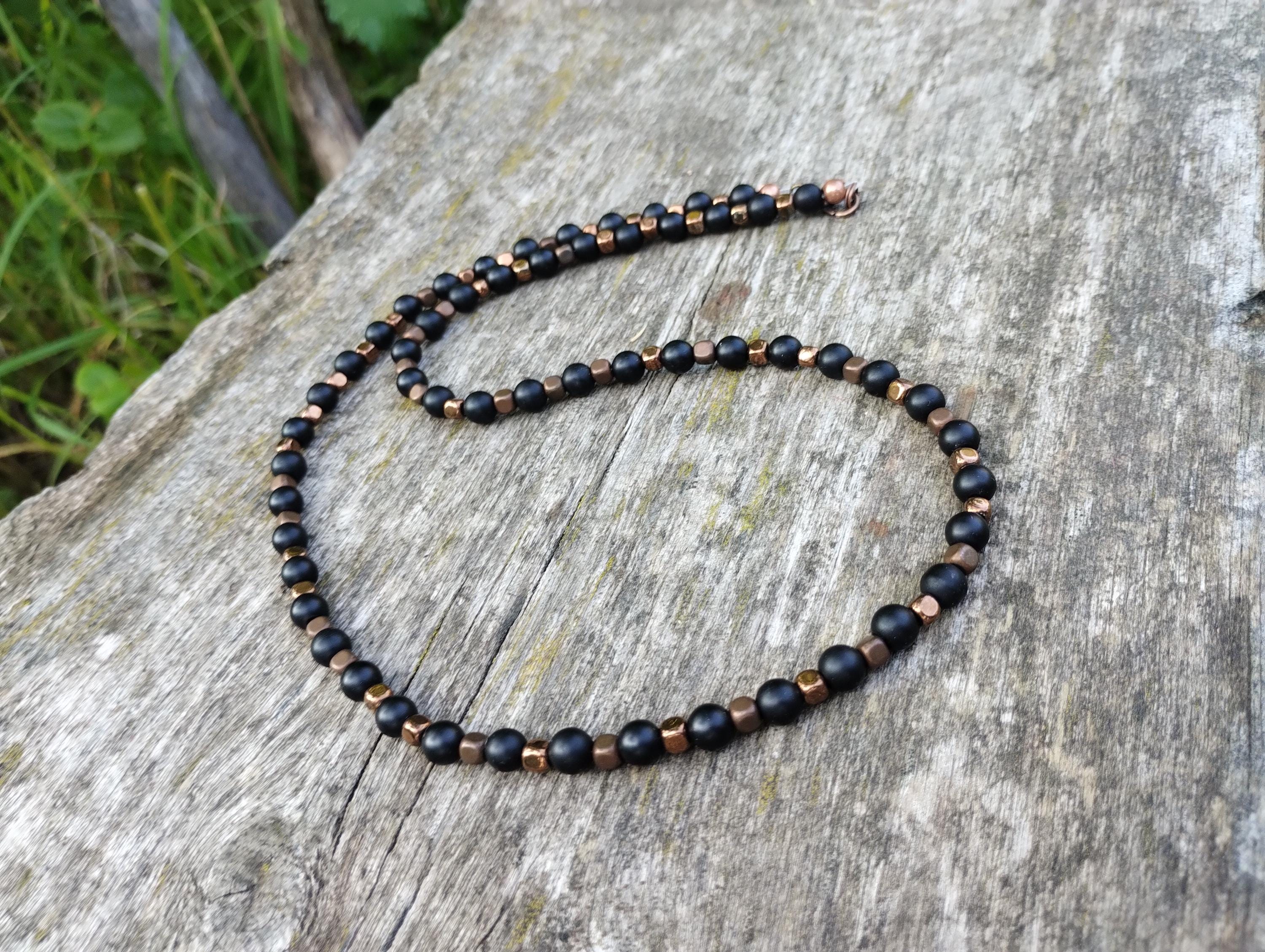Collana uomo pietre naturali onice nero ed apatite | Lapo