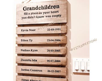 grandkids name sign etsy