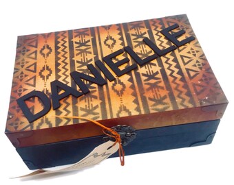 black and blue personalized keepsake box memories box etsy