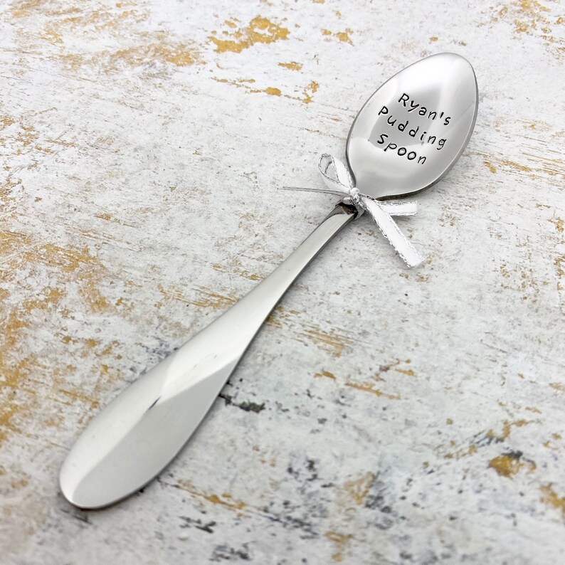 Personalized Ice Cream Spoon Hand Stamped Spoon Cereal Spoon Etsy