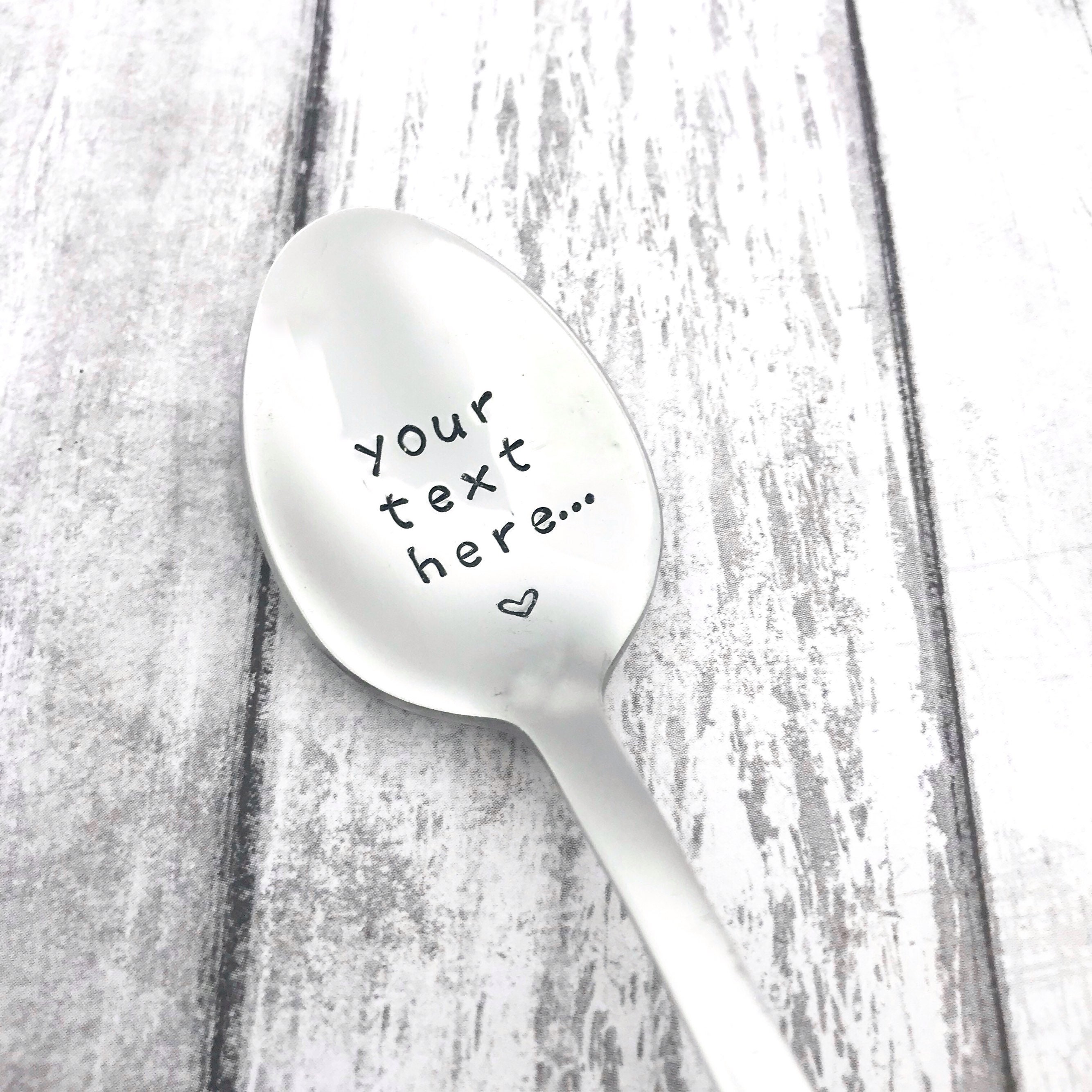 Personalized Spoons Hand Stamped Spoons Engraved Cutlery Etsy Canada