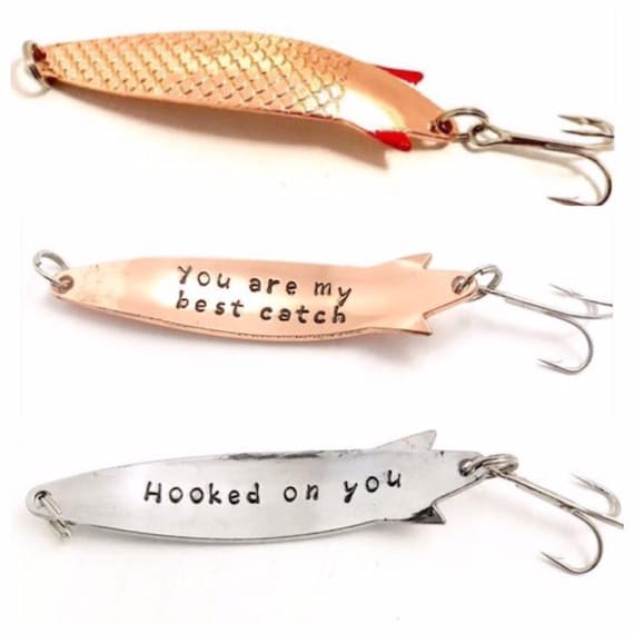 You Are My Best Catch Hooked on You Handstamped Fishing Lure Husband  Anniversary Gift Fiancé Birthday Gift Boyfriend Valentines Gift 