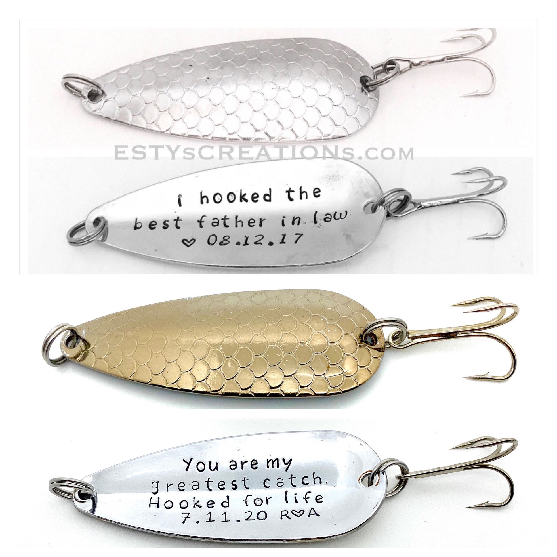 Personalized Hand Stamped Fishing Lure Wedding Gift for Him, Boyfriend  Anniversary Gift, Fiance Engagement Gift, Husband Birthday Gift 