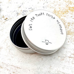 Tooth fairy box • lost tooth holder • milk tooth box • child tooth box • hand stamped tooth box personalized with child&#39;s name (optional)