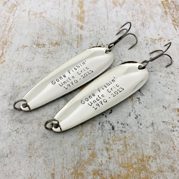 Fishing in Heaven Hand Stamped Commemorative Gift, Personalized Memorial Fishing  Lure in Memory of a Loved One a Unique Memorial Keepsake 