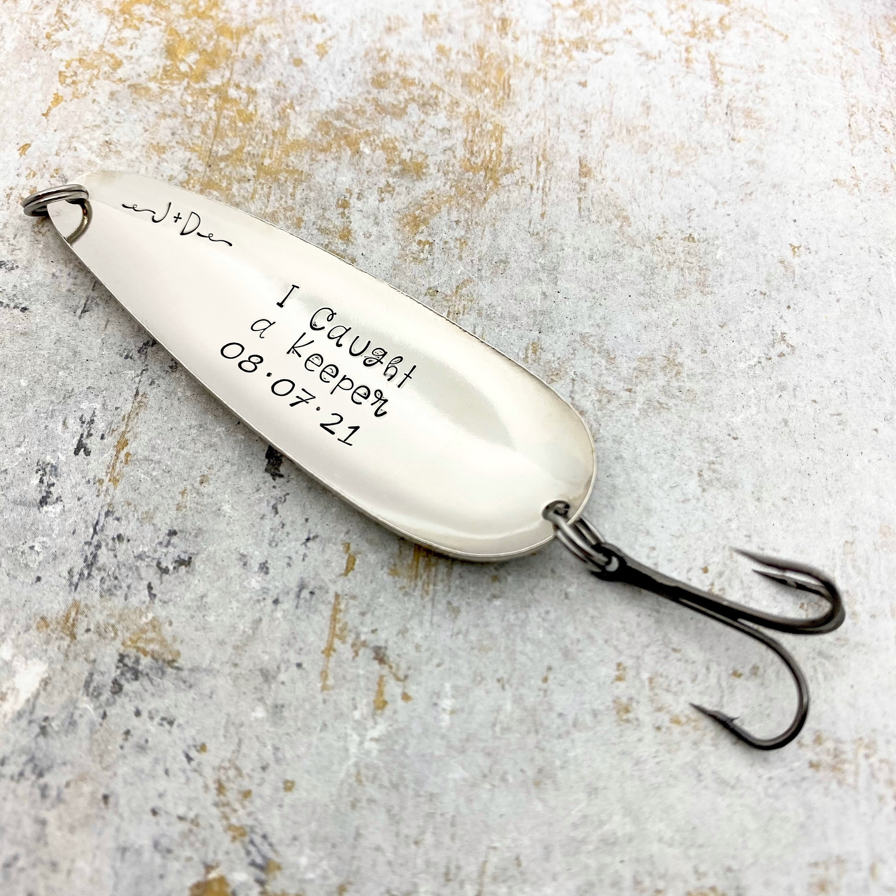 I Caught a Keeper Personalized Fishing Lure Wedding Day Gift From