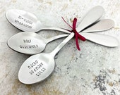 Playful hand stamped Mexican Cuisine spoons play on words Sold individually or as a set food safe finish