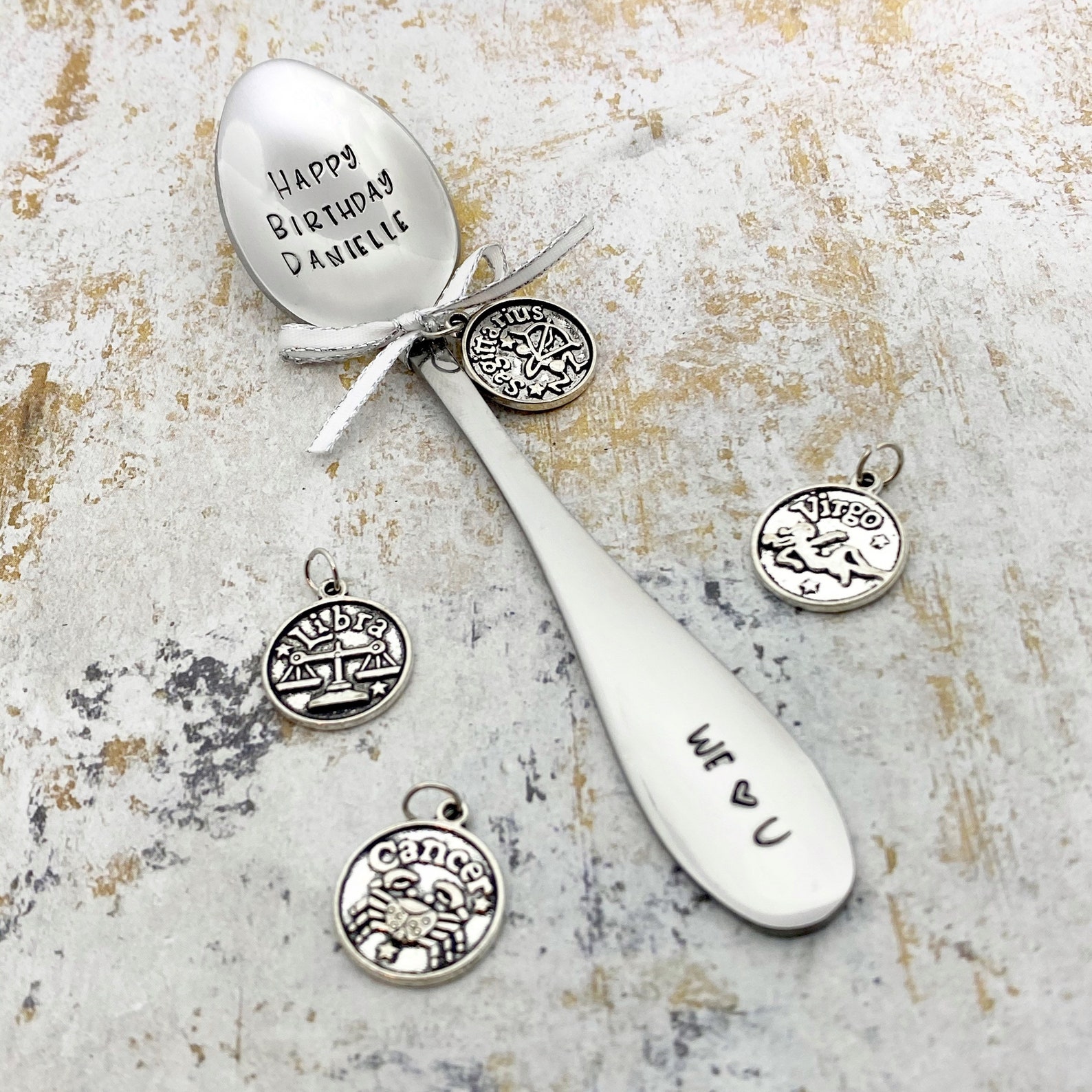 Personalized happy birthday spoon. Hand stamped spoon with the Etsy