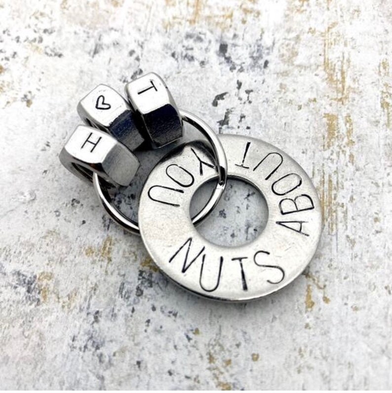 NUTS ABOUT YOU Stainless Steel Valentines Keychain Gift for Etsy