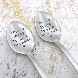 You're going to be a daddy hand stamped spoon pregnancy announcement and pregnancy reveal grandma to be aunt to be uncle to be ... image 10