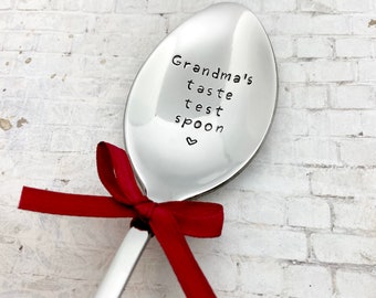 personalized taste test spoon hand Stamped spoon - the perfect gift for mom. for dad, for a foodie, a chef or a sous chef • food safe finish