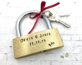 Custom love lock • Personalized love padlock • a fun wedding gift from bride to groom or groom to bride • anniversary gift for boyfriend