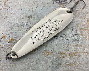 Thanks for loving me like one of your own personalized lure gift for bonus dad, gift for foster dad, adopting parents gifts, father in law