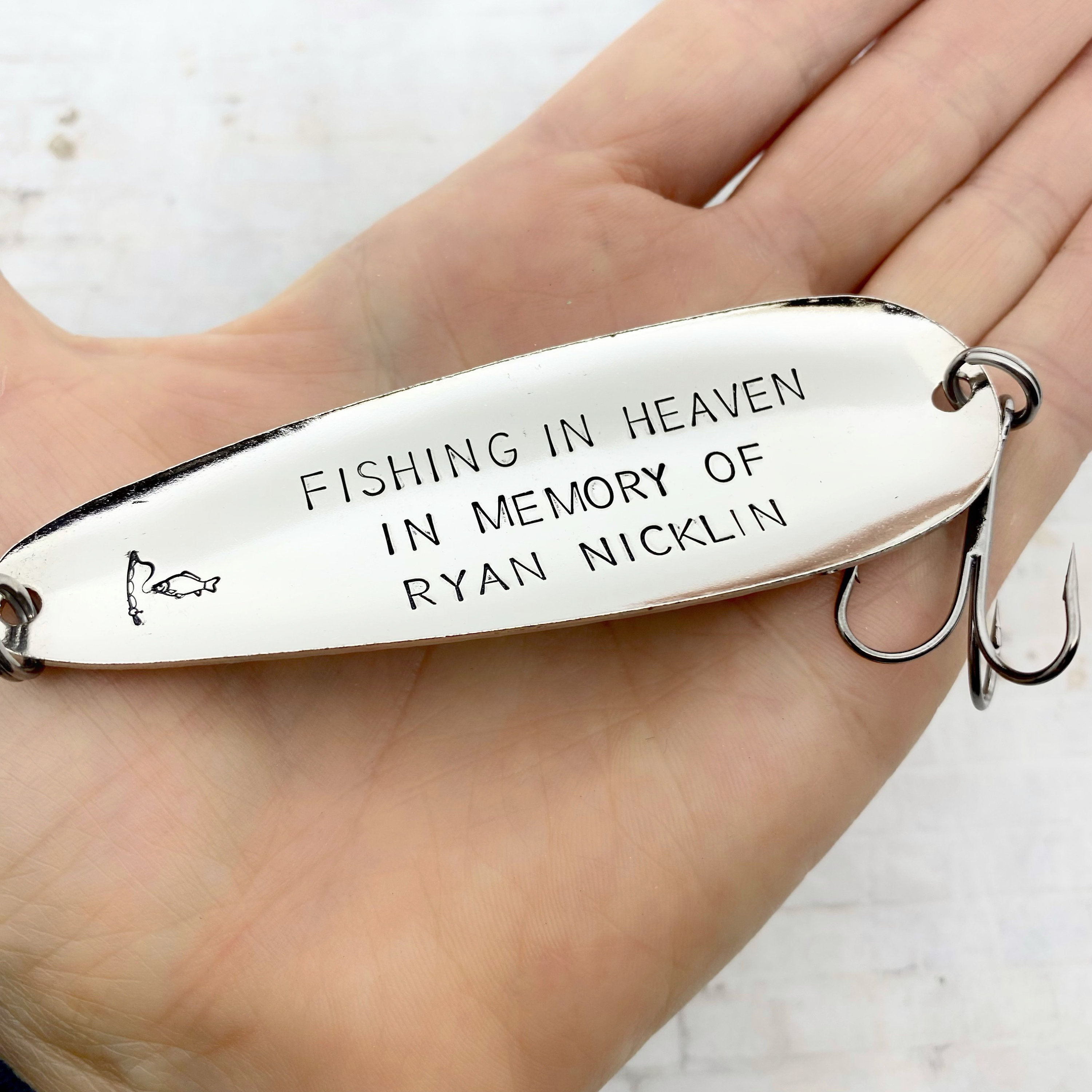 Fishing in Heaven Hand Stamped Commemorative Gift, Personalized Memorial Fishing  Lure in Memory of a Loved One a Unique Memorial Keepsake 