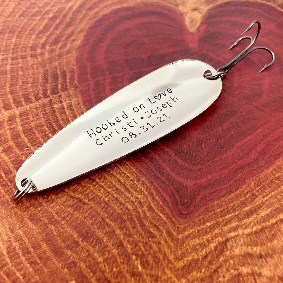 Hooked on Love Personalized Fishing Lure Wedding Day Gift From the Bride to  the Groom or a Wedding Anniversary Gift From Wife to Husband 