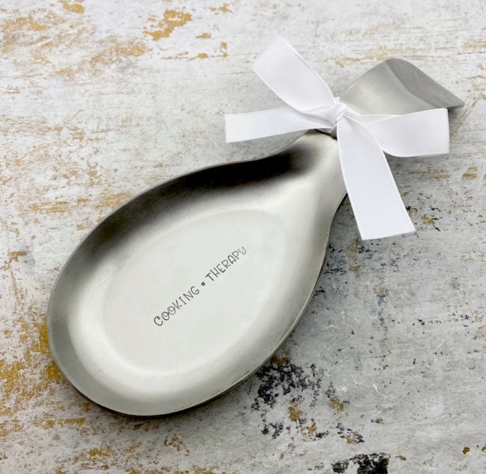 Custom Hand Stamped Metal Spoon Rest With a Fun Custom Spoon Etsy Canada