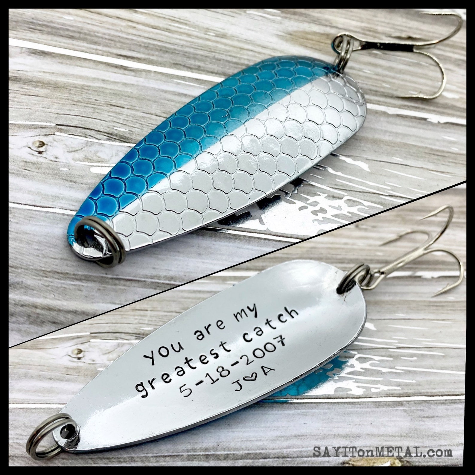 Personalized Hand Stamped Fishing Lure Wedding Gift for Him Etsy